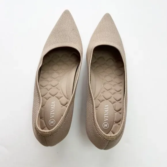 VIVAIA Aria Wedge Pro Pointed Toe Wedge Heel Shoes Almond EU 41 - Picture 4 of 8